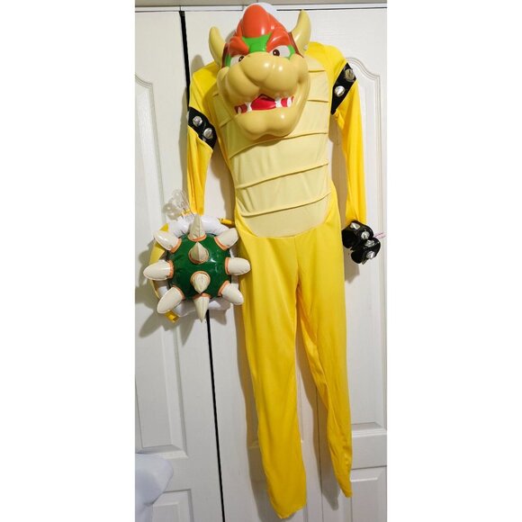 Bowser Kids Costume 10-12 Super Mario Mask Villain Game Gaming Nintendo Hallowee - Picture 1 of 9